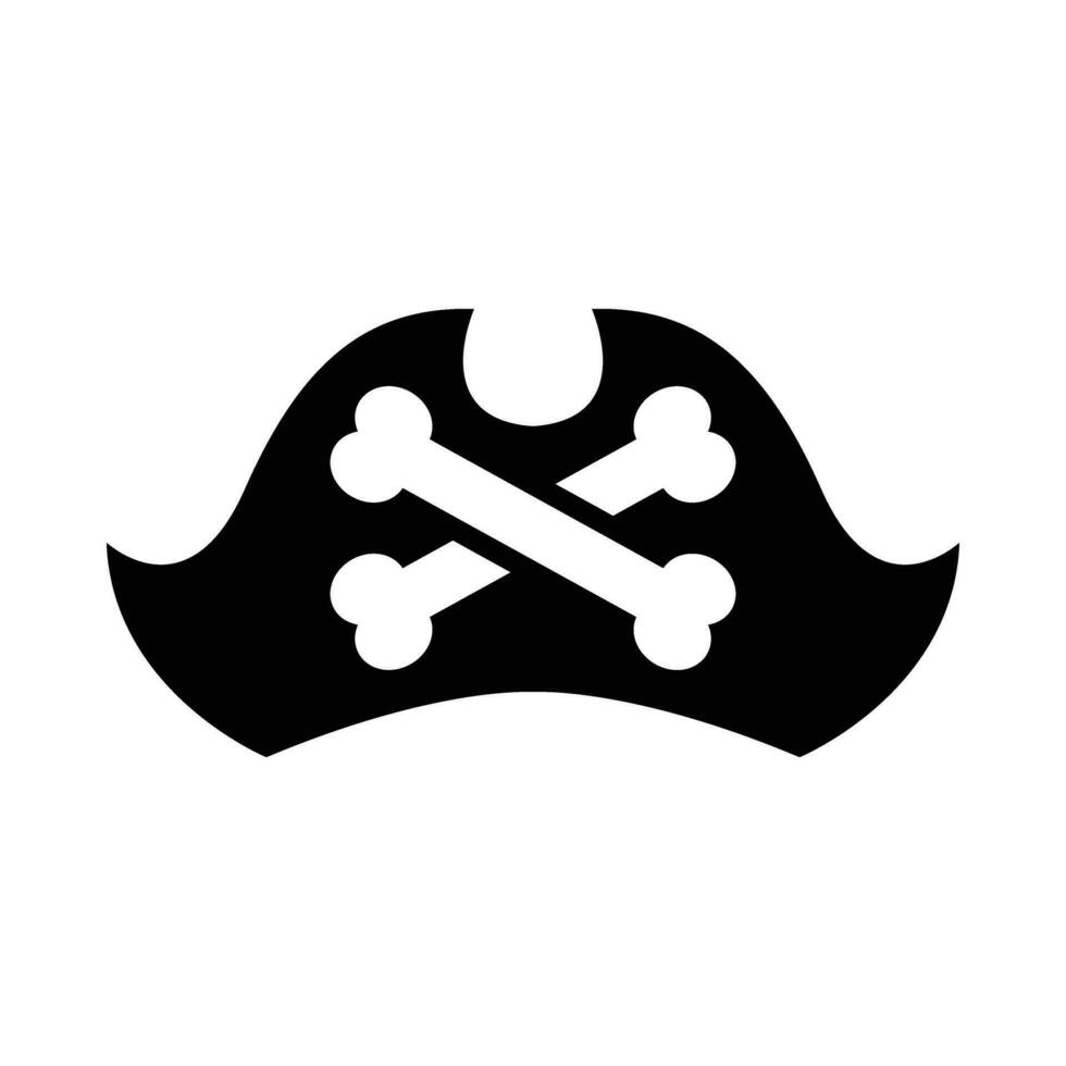 piraat hoed vector glyph icoon voor persoonlijk en reclame gebruiken.
