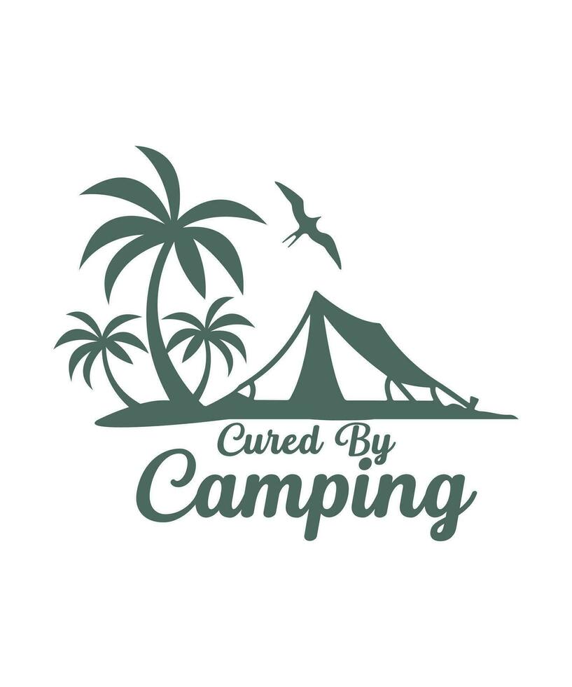 camper logo t-shirt ontwerp camping voor altijd camping avontuur logo t-shirt ontwerp vector
