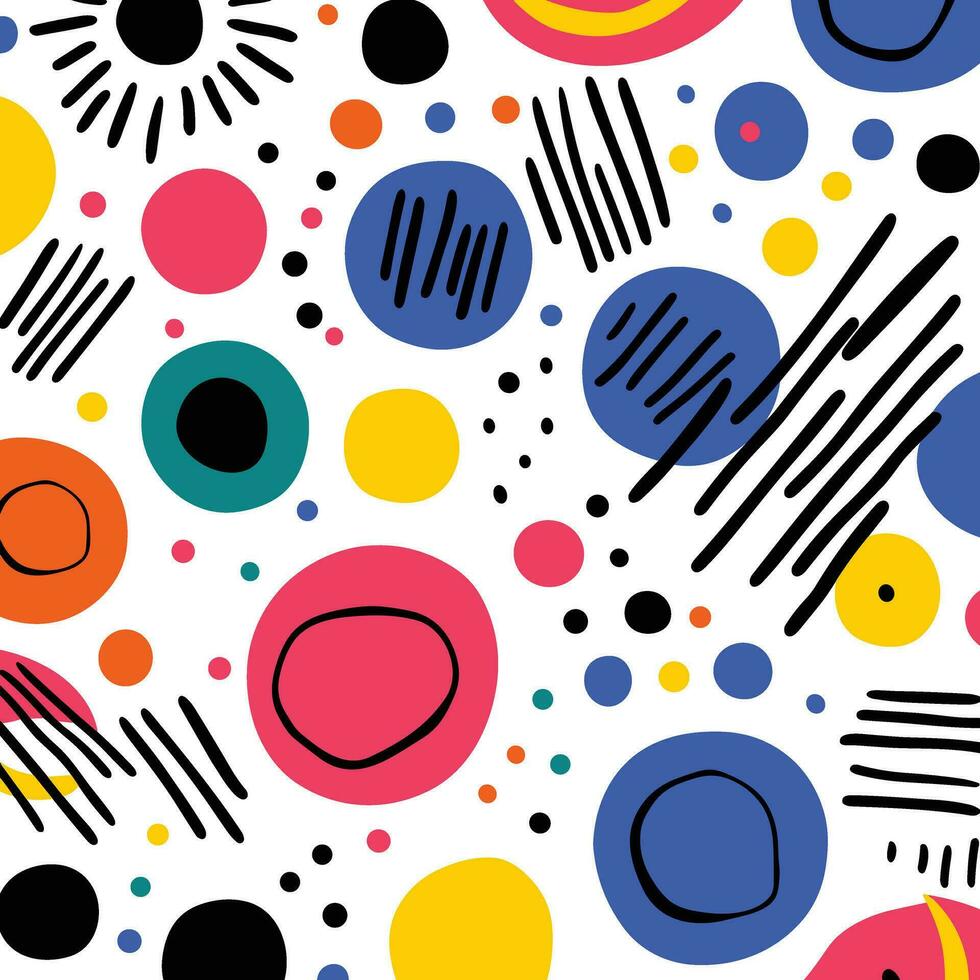 patroon ontwerp gemaakt met kleurrijk vormen patroon, in de stijl van roy lichtenstein, wit achtergrond, abstractie-creatie, goa geïnspireerd motieven, tarsil Doen amaral, behang, richard pousette-dart vector