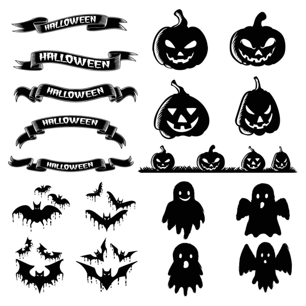 halloween element silhouet vector illustratie
