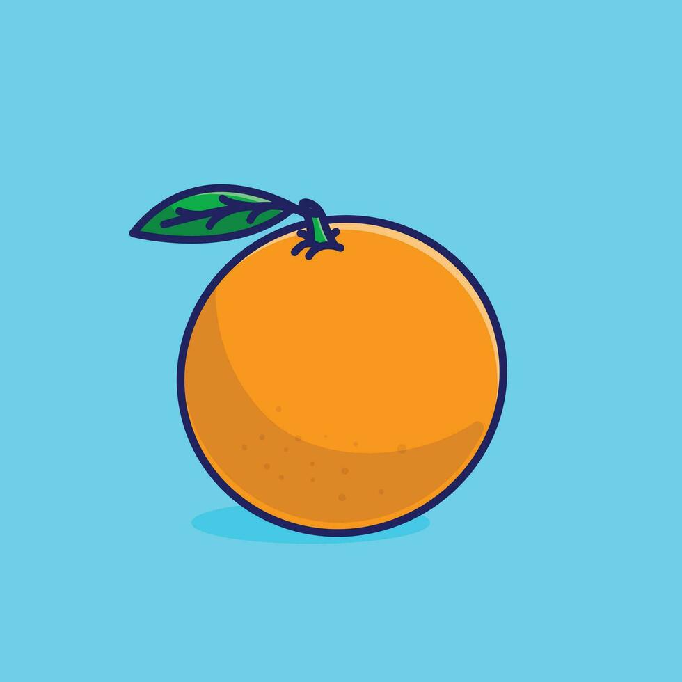 oranje gemakkelijk tekenfilm vector illustratie fruit natuur concept icoon geïsoleerd