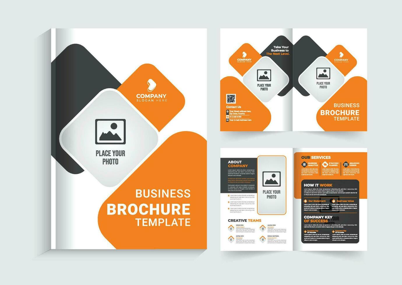 creatief en modern multipurpose tweevoudig brochure sjabloon ontwerp vector