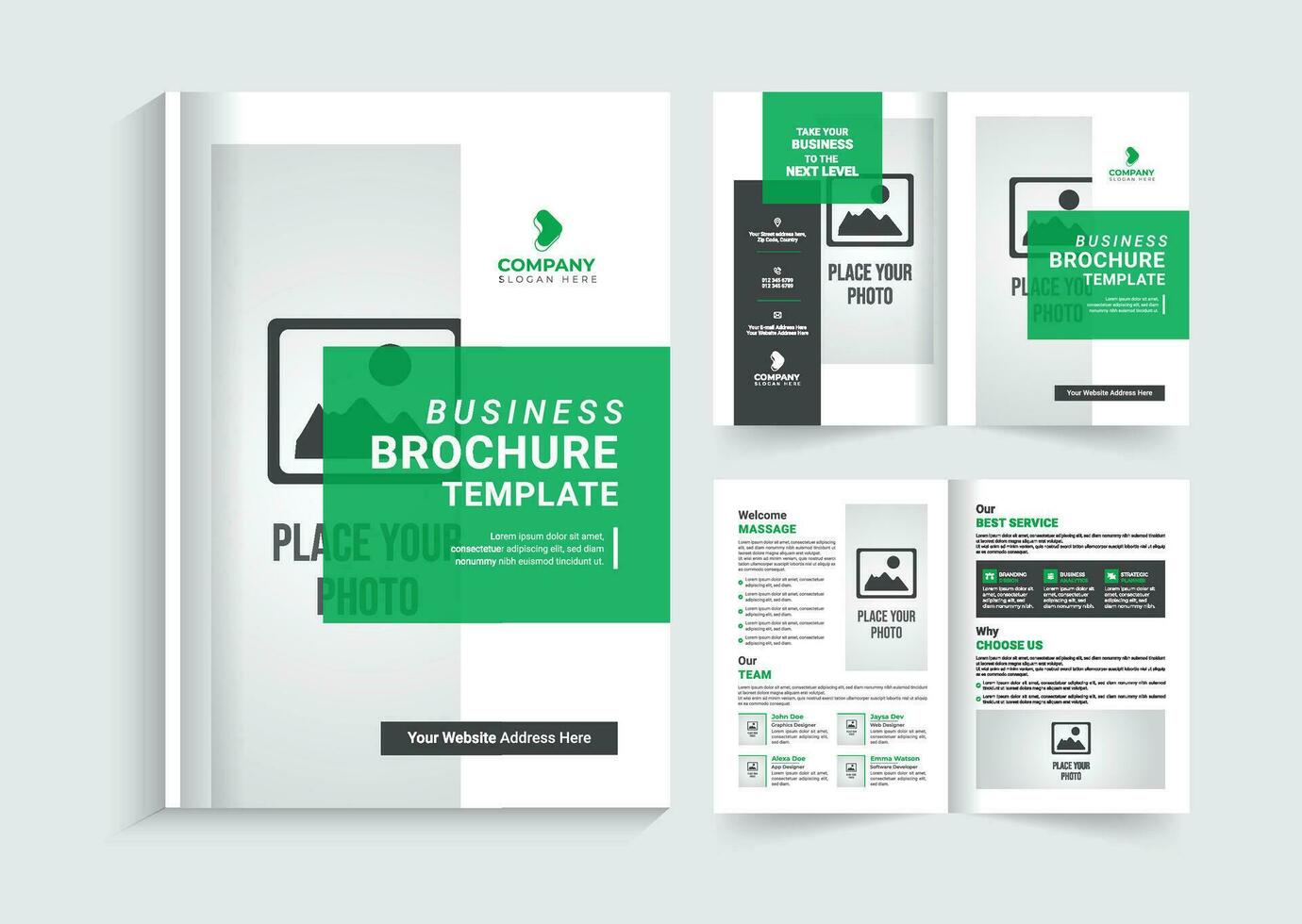 creatief en modern multipurpose tweevoudig brochure sjabloon ontwerp vector