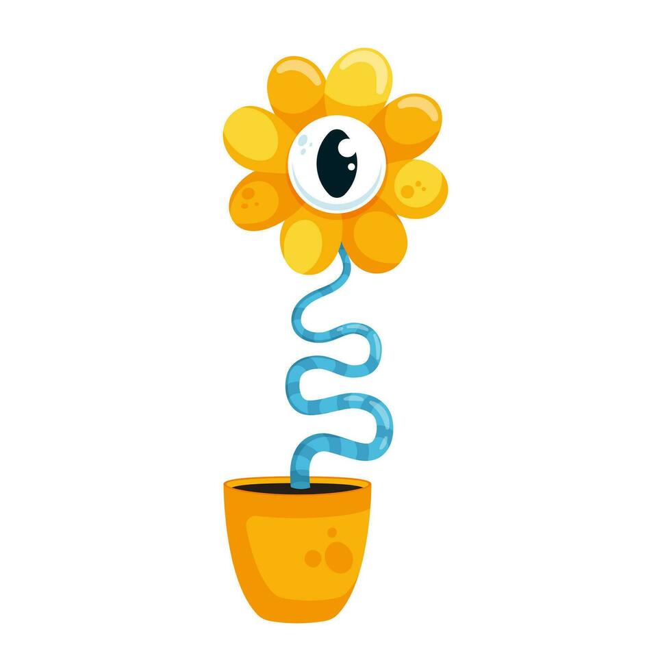 grappig bloem monster illustratie vector