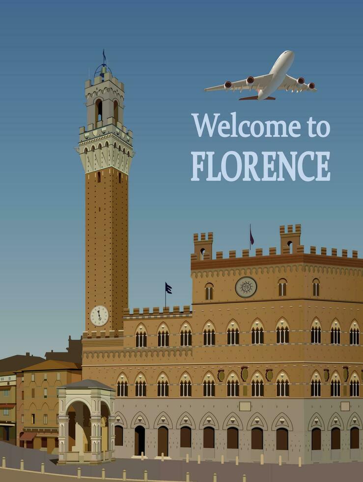 Welkom naar Florence, hoofdstad van de Renaissance. vector. vector