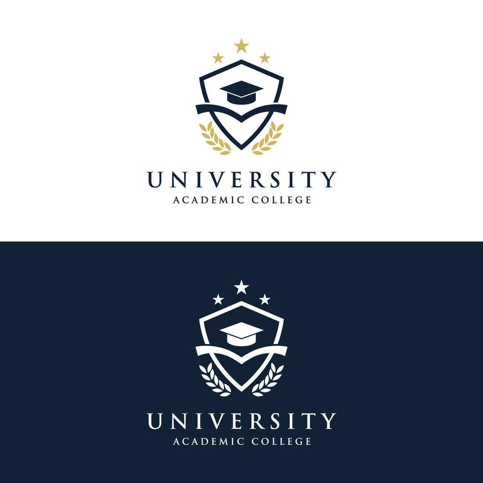 onderwijs logo sjabloon ontwerp met bachelor opleiding pet en boek concept met creatief idee.logo voor school, universiteit, academie en leerling. vector