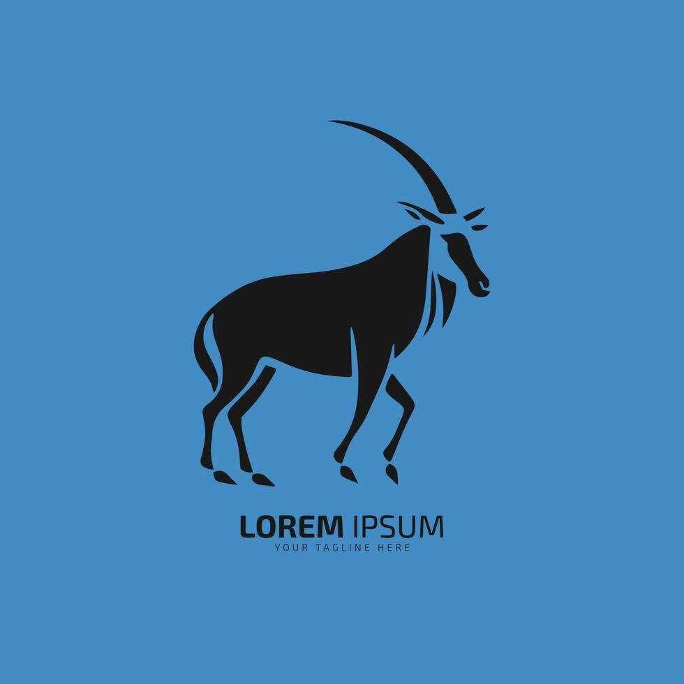 oryx logo icoon vector staan oryx Aan blauw achtergrond.