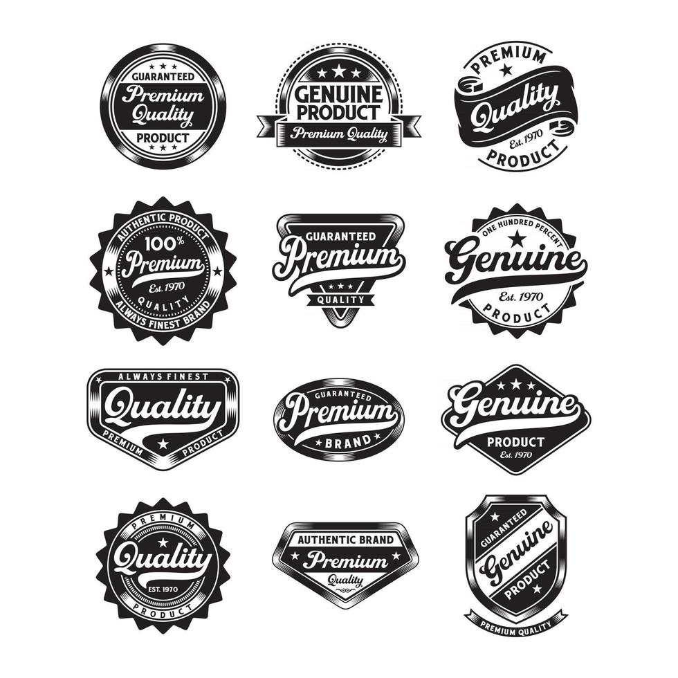 premium kwaliteit en echte vintage labels vector