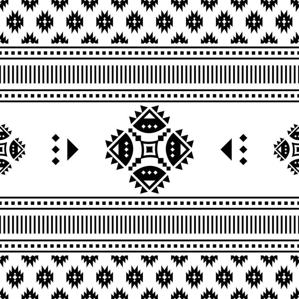 naadloos achtergrond ontwerp voor textiel en decoratie. etnisch meetkundig patroon. grens ornament. inheems Amerikaans, Navajo, aztec en Mexicaans. zwart en wit kleuren. vector