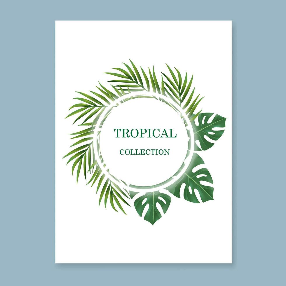 vector banners met groen tropisch bladeren. exotisch botanisch geschikt voor affiches, groet kaarten, spandoeken, of uitnodiging