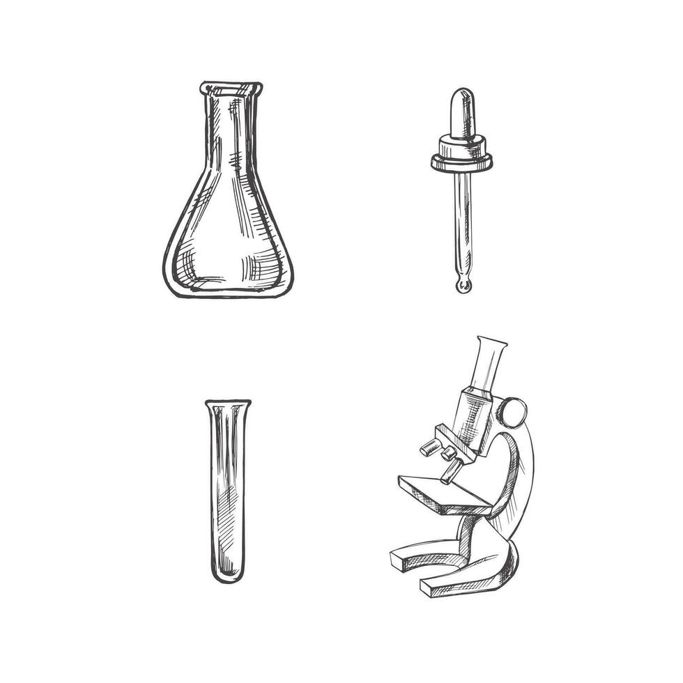 terug naar school, hand- getrokken school- en wetenschappelijk schetsen set. tekening wetenschap verzameling. onderwijs concept. wijnoogst schetsen element. vector illustratie. terug naar school.