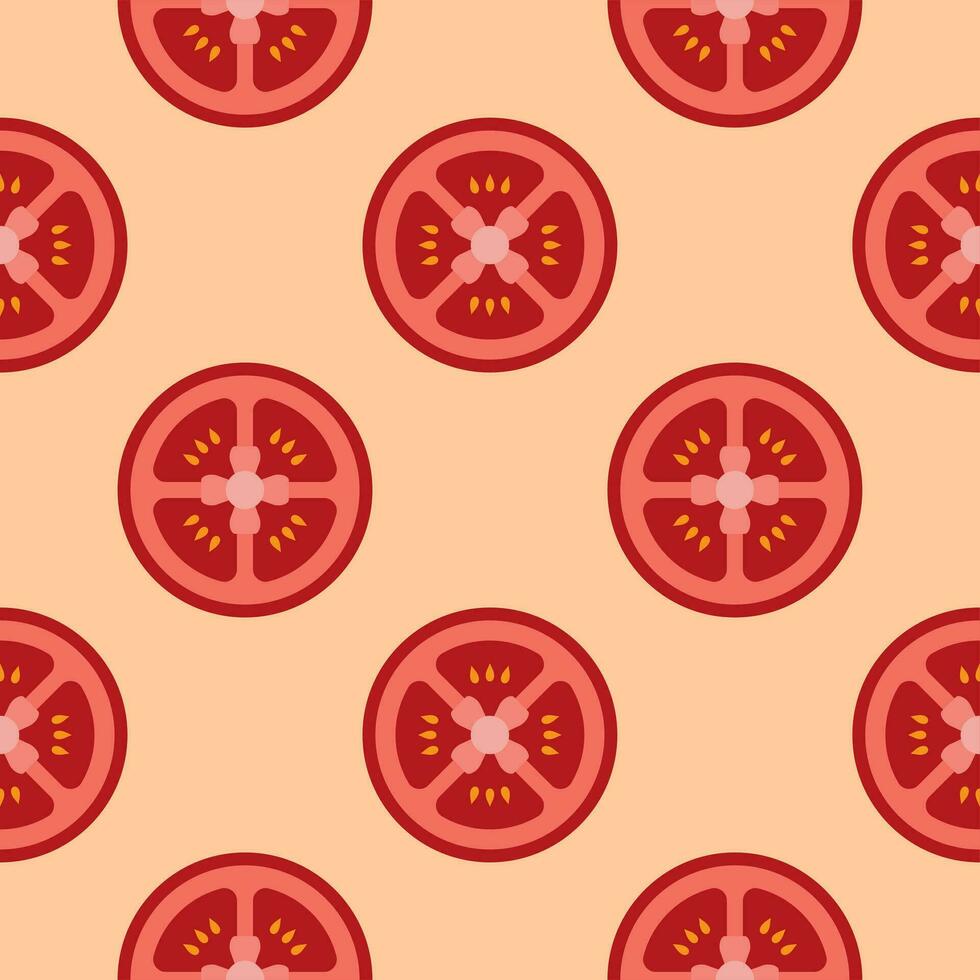 gesneden van rood tomaat naadloos patroon vector illustratie