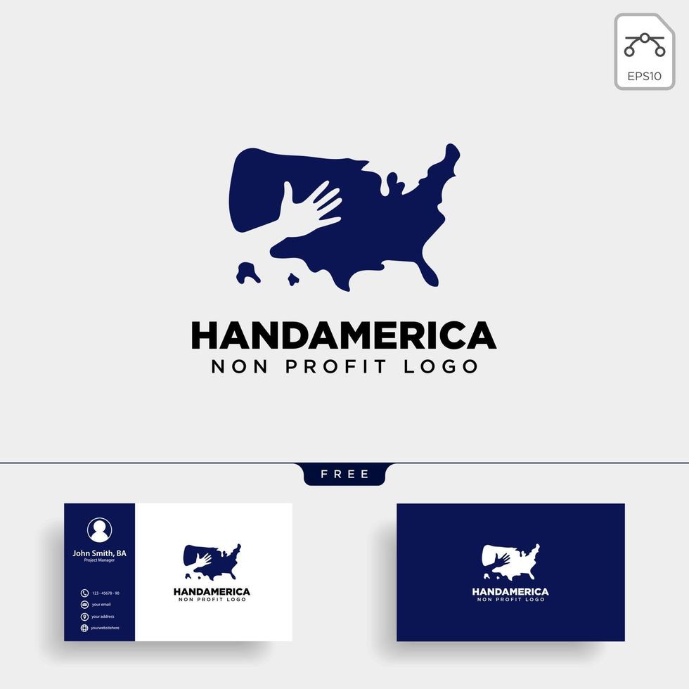 Amerikaanse liefdadigheid non-profit zorg hand logo sjabloon vector illustratie pictogram element geïsoleerde vector