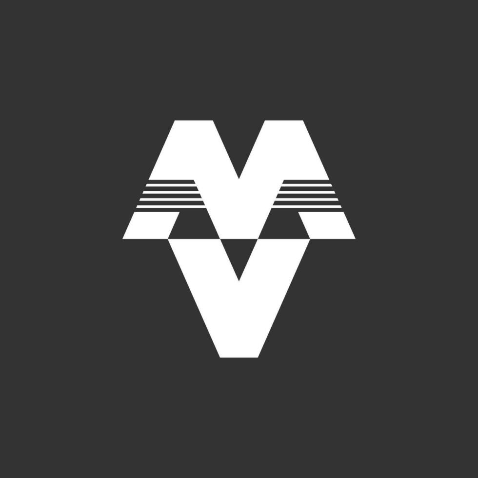 brief mv strepen meetkundig logo vector