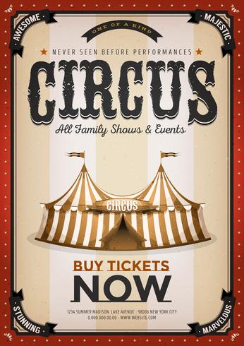 Vintage gouden circus achtergrond vector