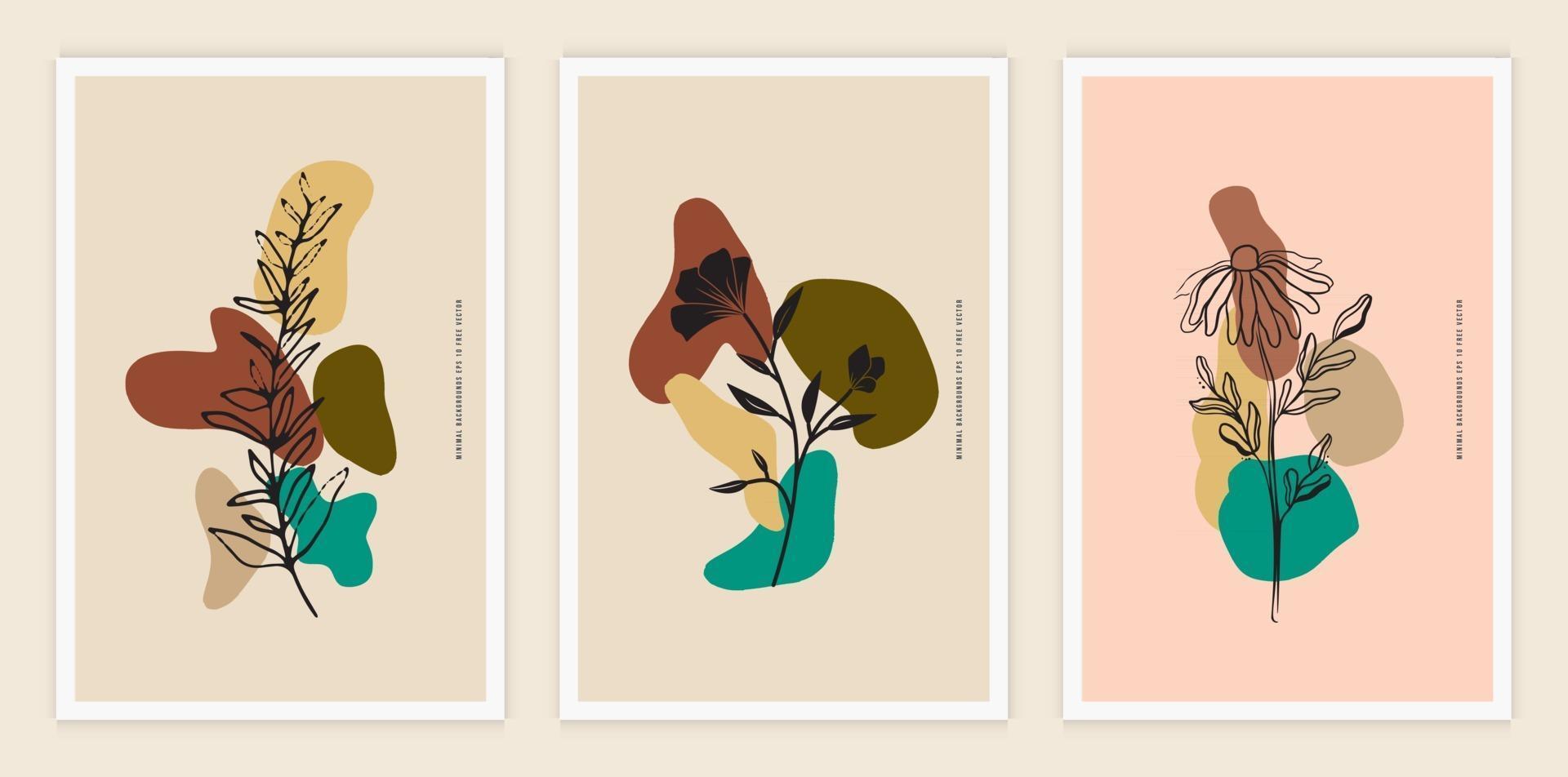 moderne minimale en elegante botanische abstracte achtergrond geschikt om af te drukken als een schilderij interieurdecoratie sociale berichten flyers boekomslagen vector