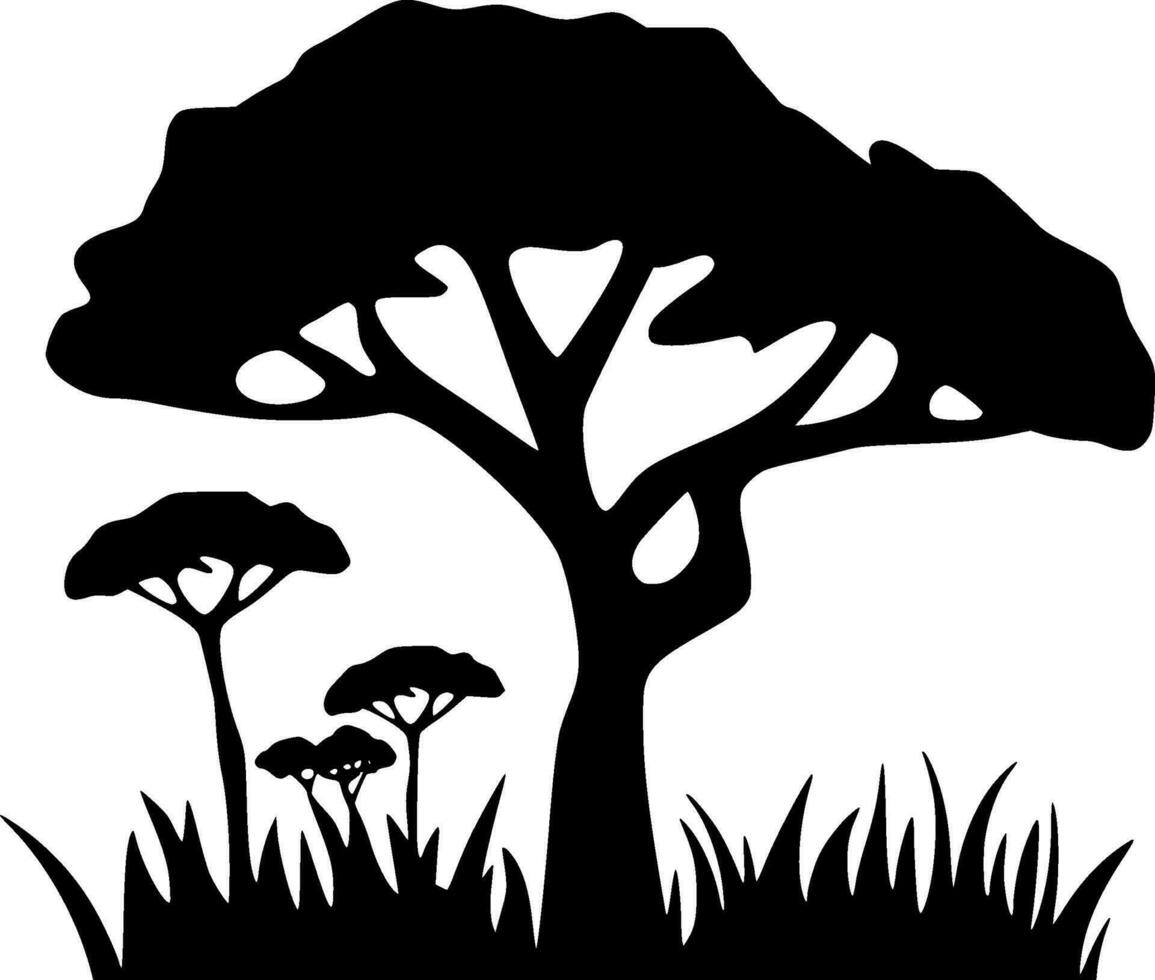Afrika - zwart en wit geïsoleerd icoon - vector illustratie