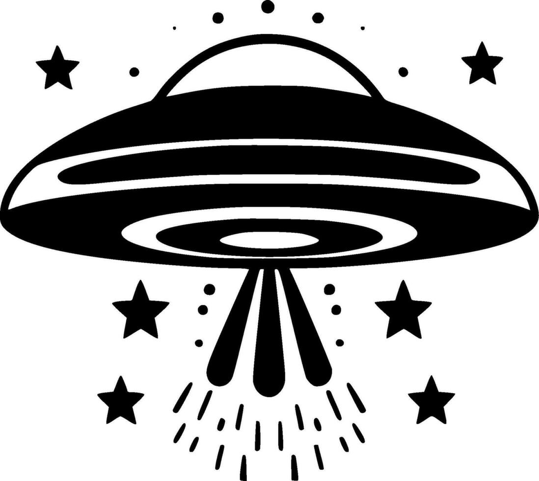 ufo, minimalistische en gemakkelijk silhouet - vector illustratie