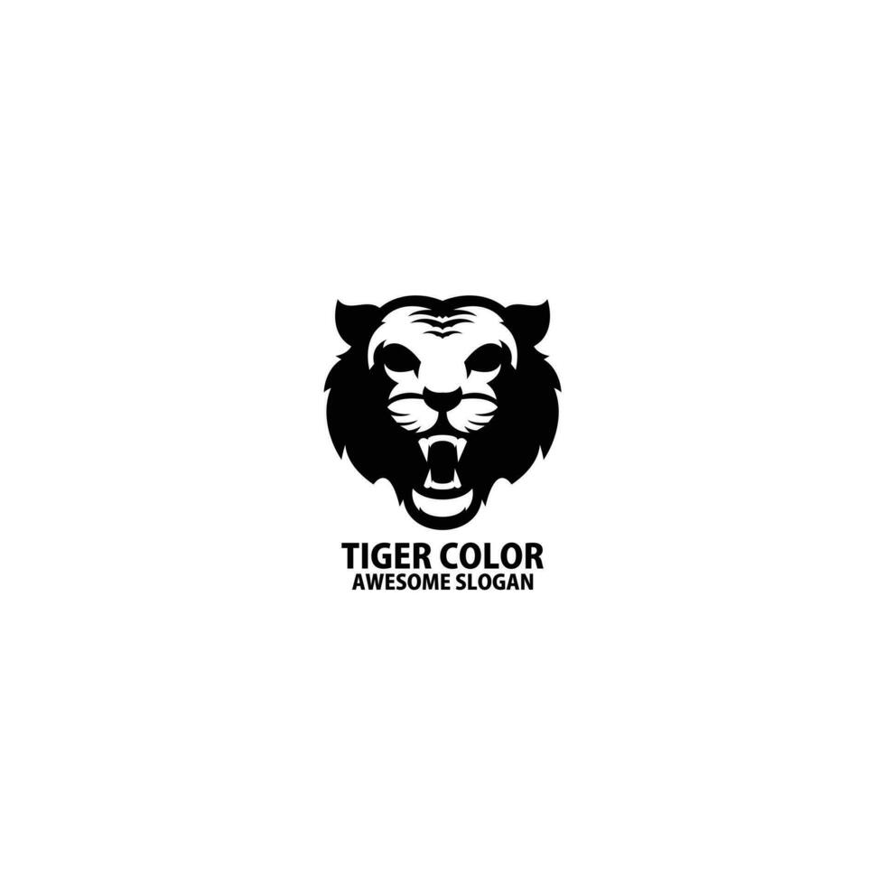 tijger hoofd logo silhouet ontwerp vector