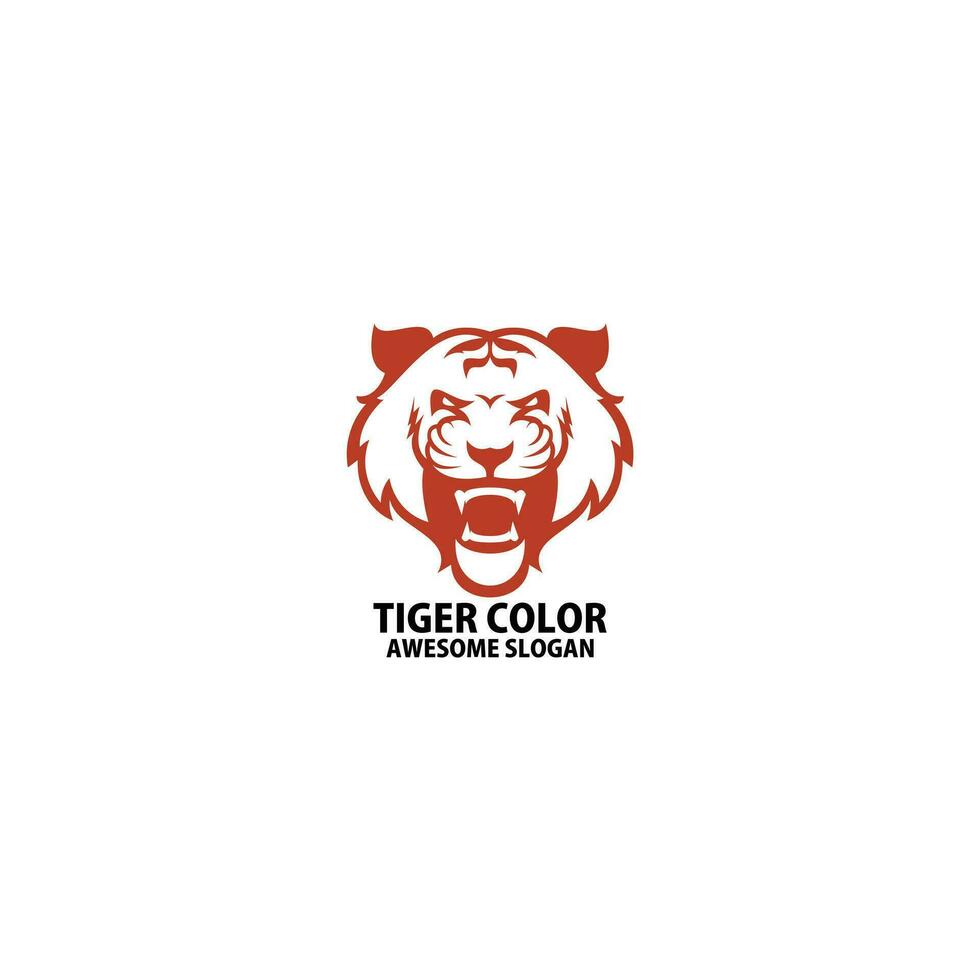 tijger hoofd logo ontwerp kleur vector
