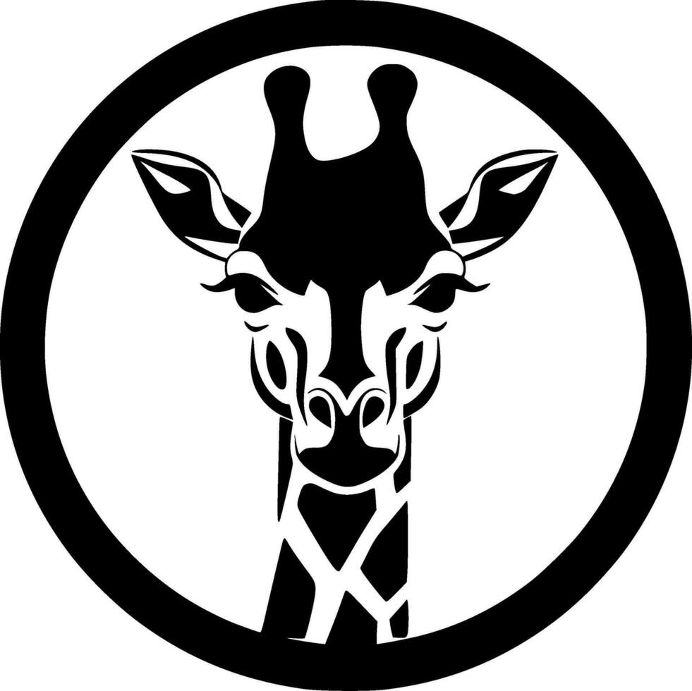 giraffe, zwart en wit vector illustratie