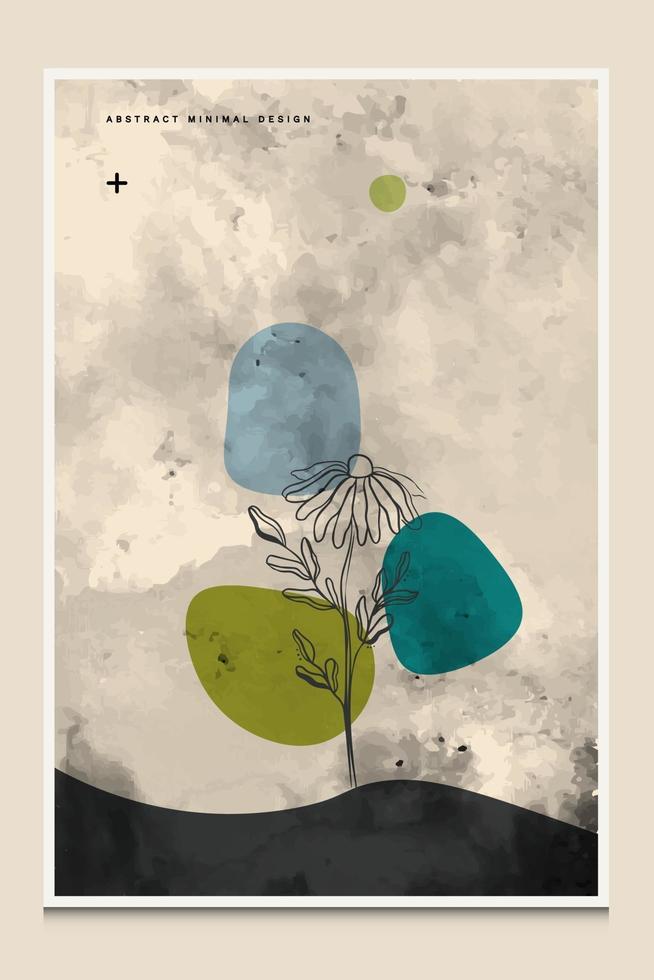 moderne minimale en elegante botanische abstracte achtergrond geschikt om af te drukken als een schilderij interieurdecoratie sociale berichten flyers boekomslagen vector