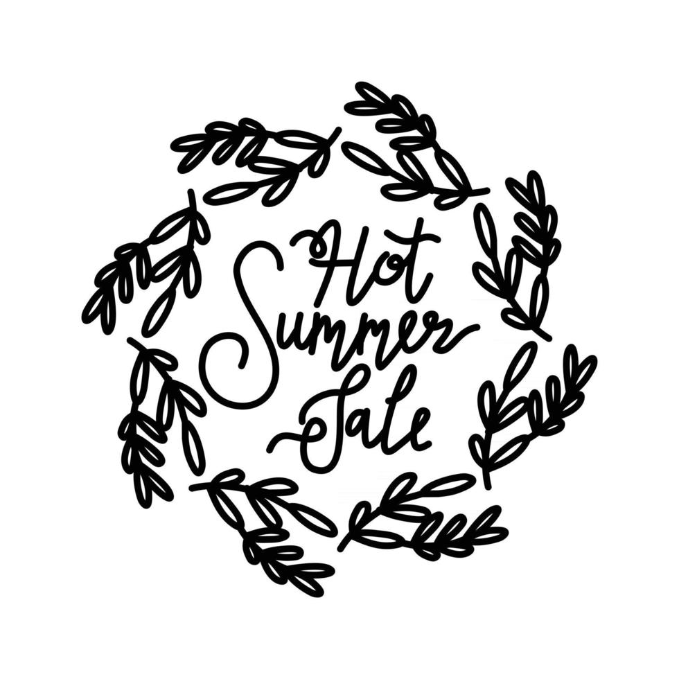 hete zomer verkoop script tekst ontwerpsjabloon vector