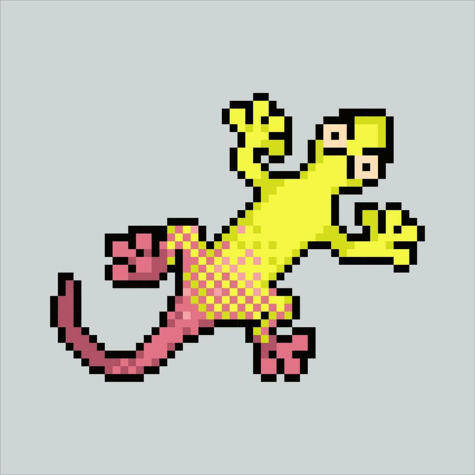 pixel kunst illustratie gekko. korrelig gekko. gekko reptiel dier icoon korrelig voor de pixel kunst spel en icoon voor website en video spel. oud school- retro. vector