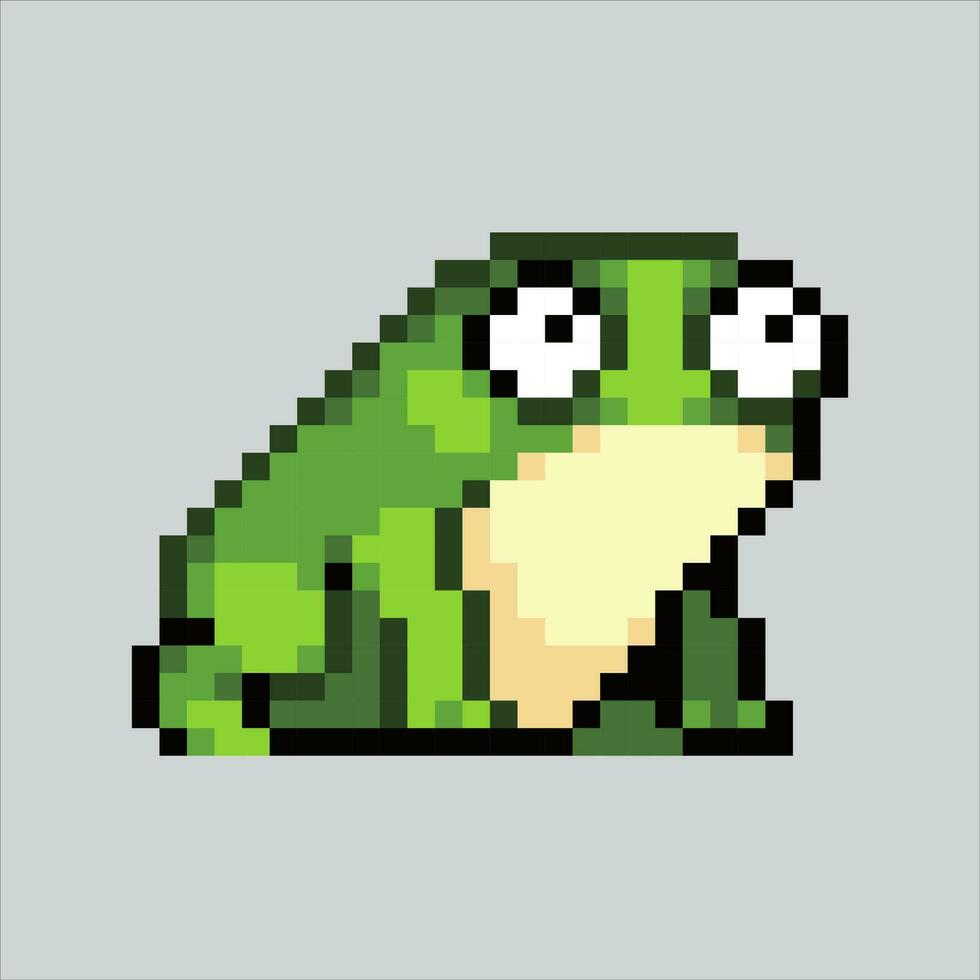 pixel kunst illustratie kikker. korrelig kikker. kikker amfibie dier icoon korrelig voor de pixel kunst spel en icoon voor website en video spel. oud school- retro. vector