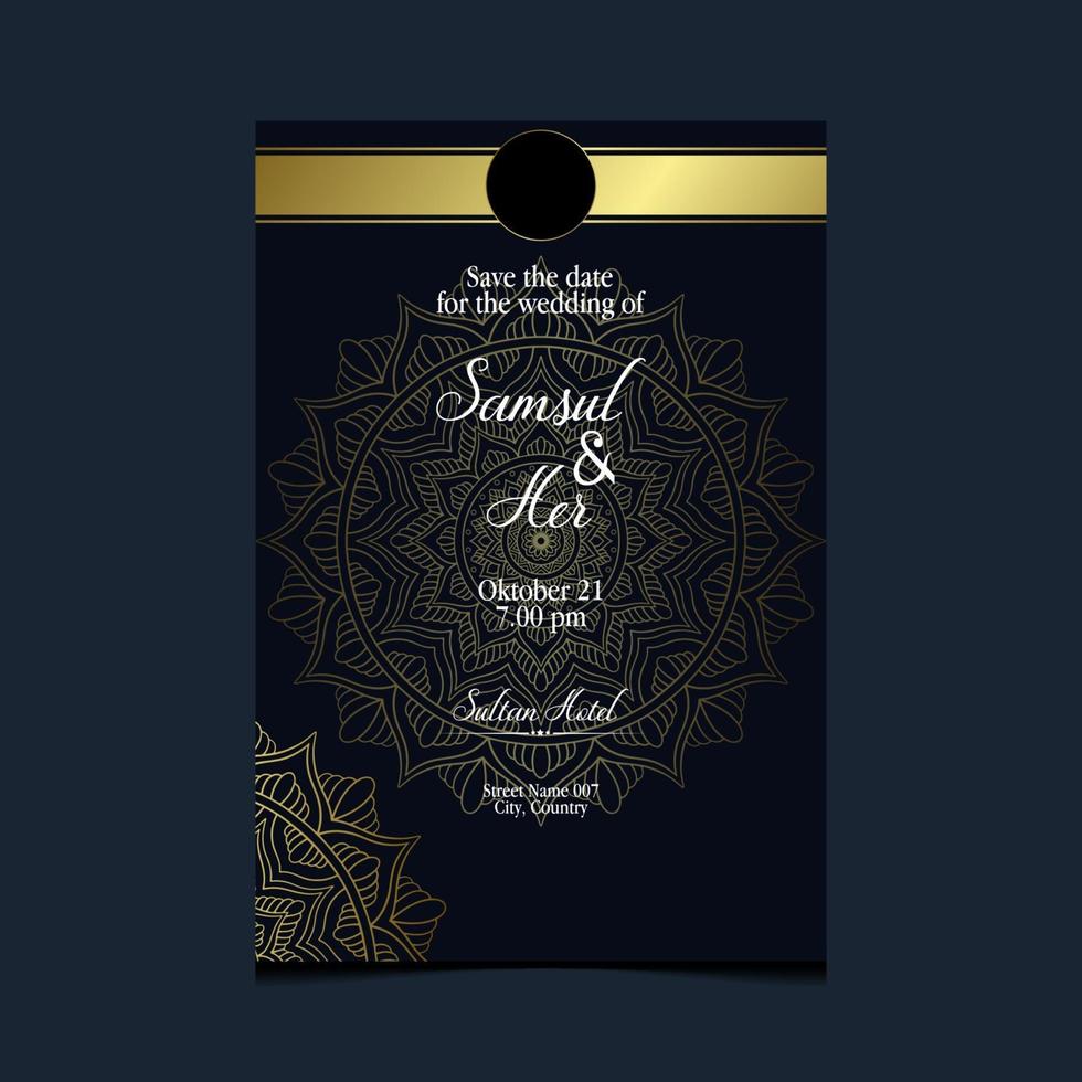 luxe mandala patroon achtergrond met gouden arabesque pro vector