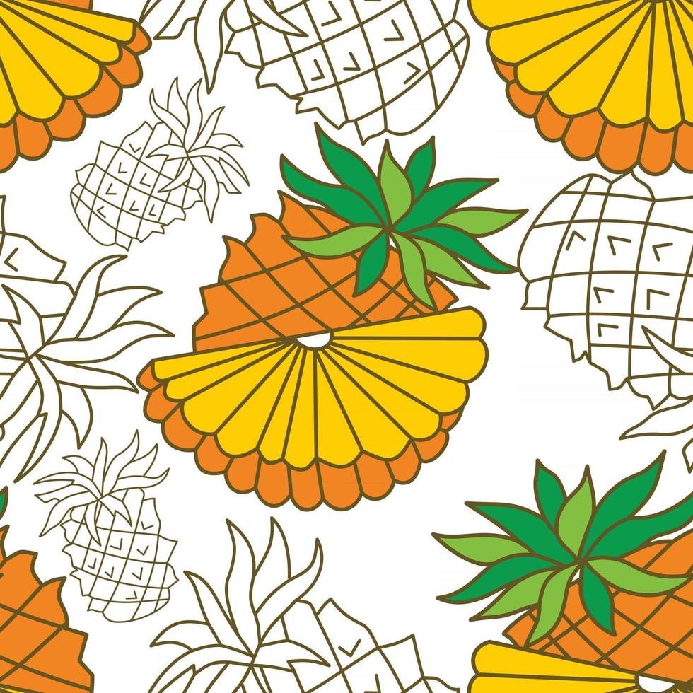 ananas fruit patroon naadloze vector sjabloon