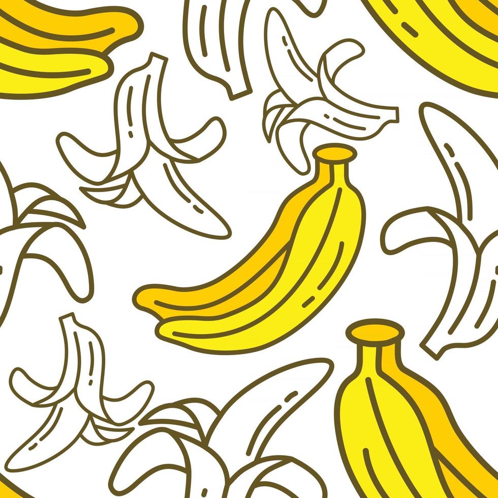 banaan fruit patroon naadloze vector sjabloon