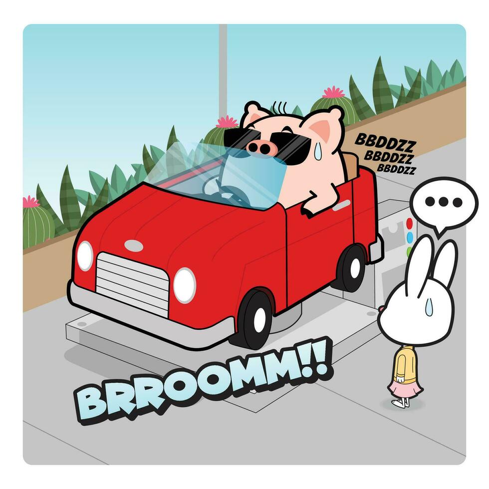 varken in auto vrij vector illustraties