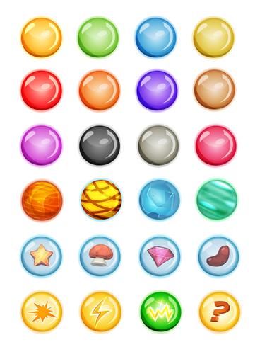 Set van bubbels en magische ballen voor Game Ui vector