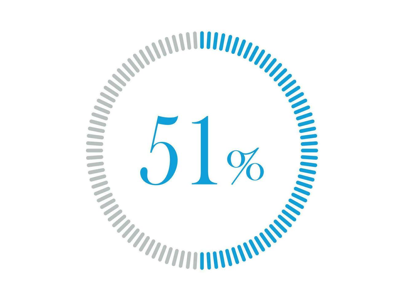 51 procent bezig met laden. 51 procent cirkel diagrammen infographics vector, percentage klaar naar gebruik voor web ontwerp. vector