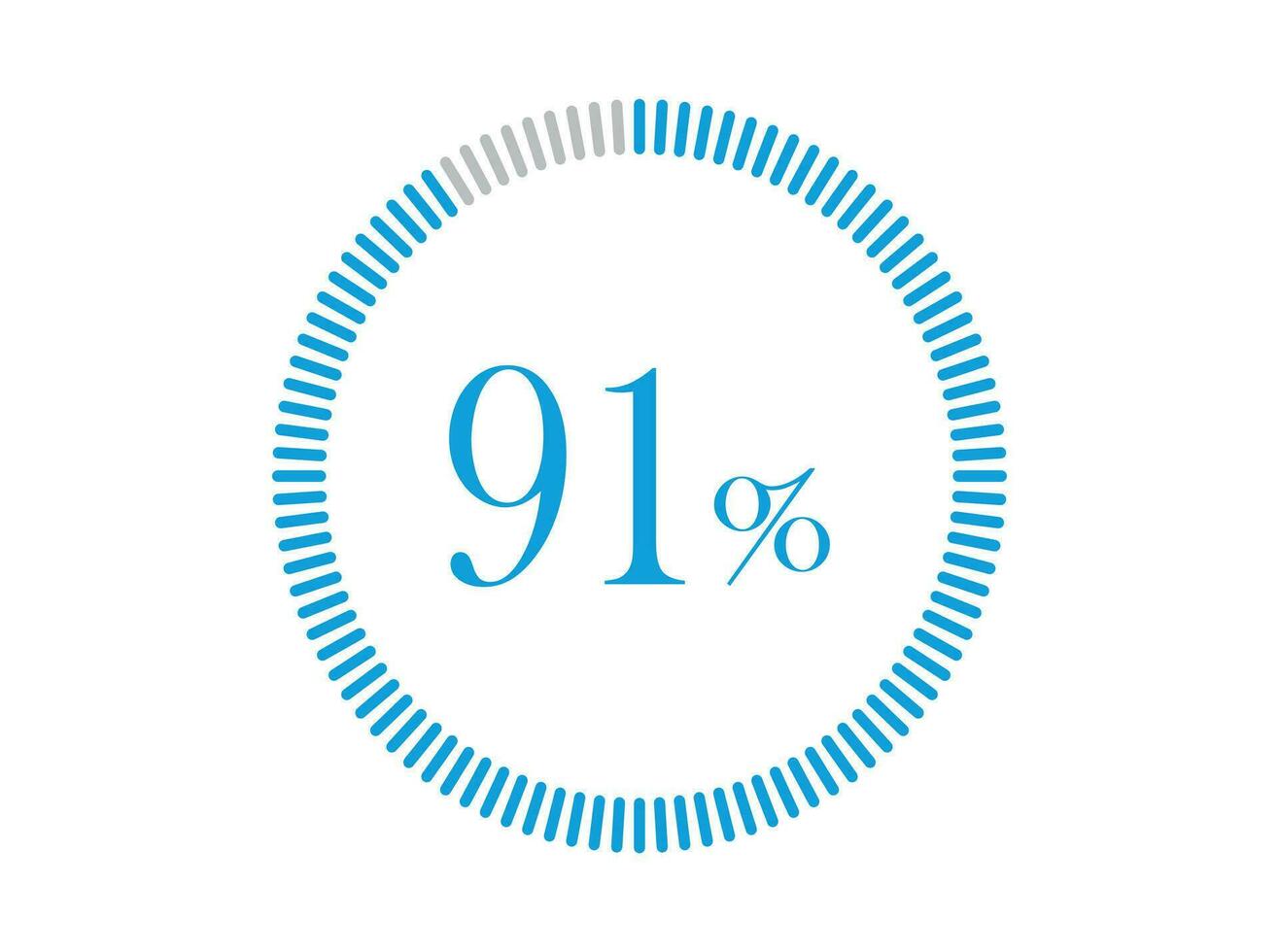 91 procent bezig met laden. 91 procent cirkel diagrammen infographics vector, percentage klaar naar gebruik voor web ontwerp. vector