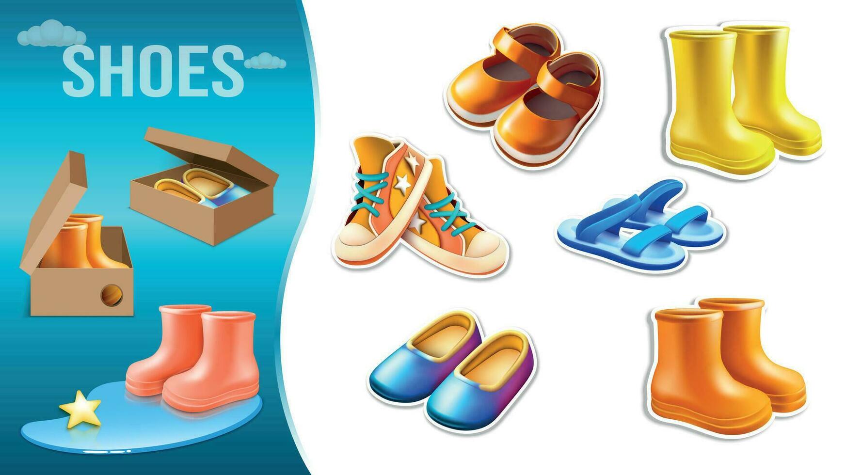 schoenen 3d composities reeks vector