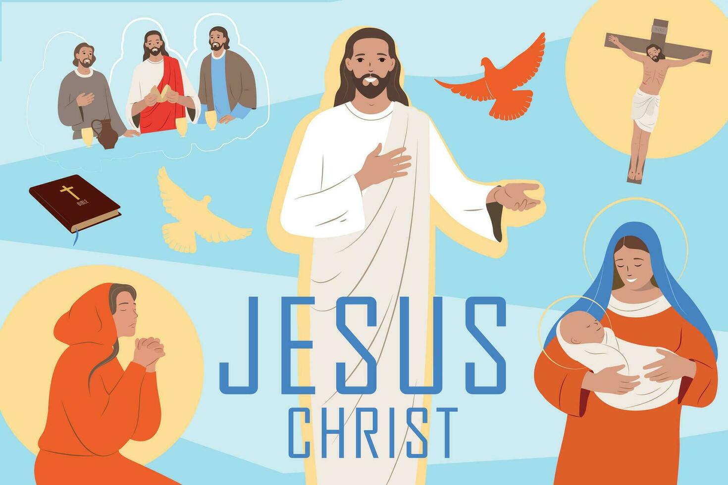 Jezus Christus collage vector