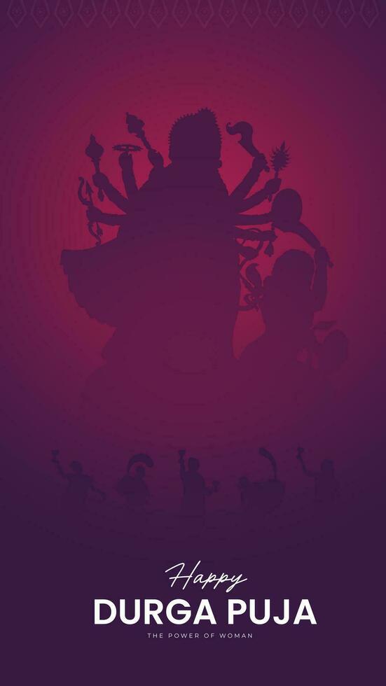 godin maa durga gezicht in gelukkig durga poeja, dussehra, en navratri viering concept voor web banier, poster, sociaal media na, en folder reclame vector