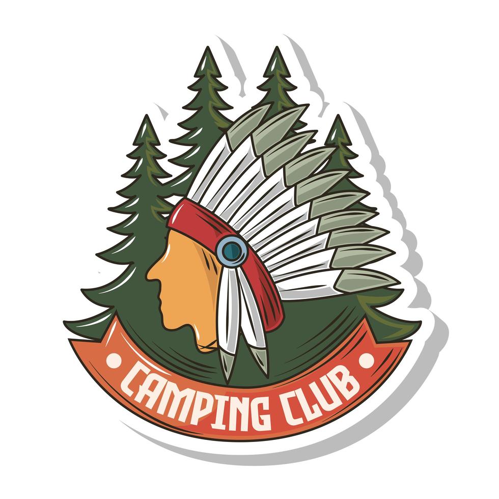 camping club patch vector