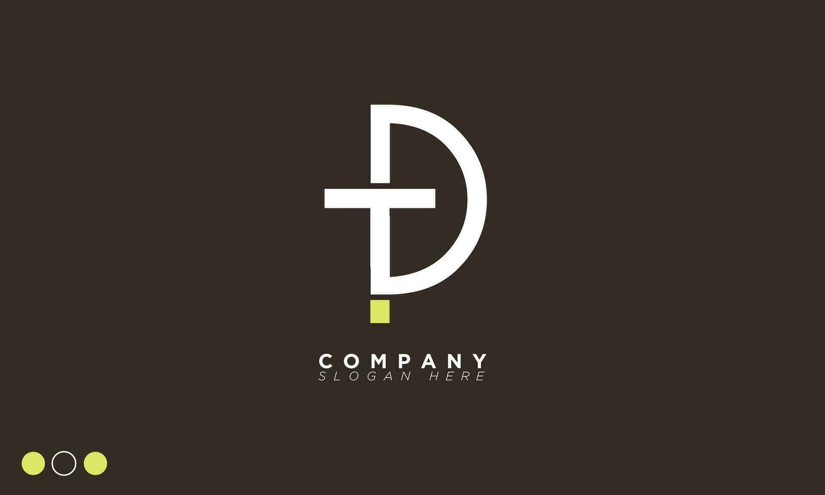 td alfabet brieven initialen monogram logo dt, t en d vector