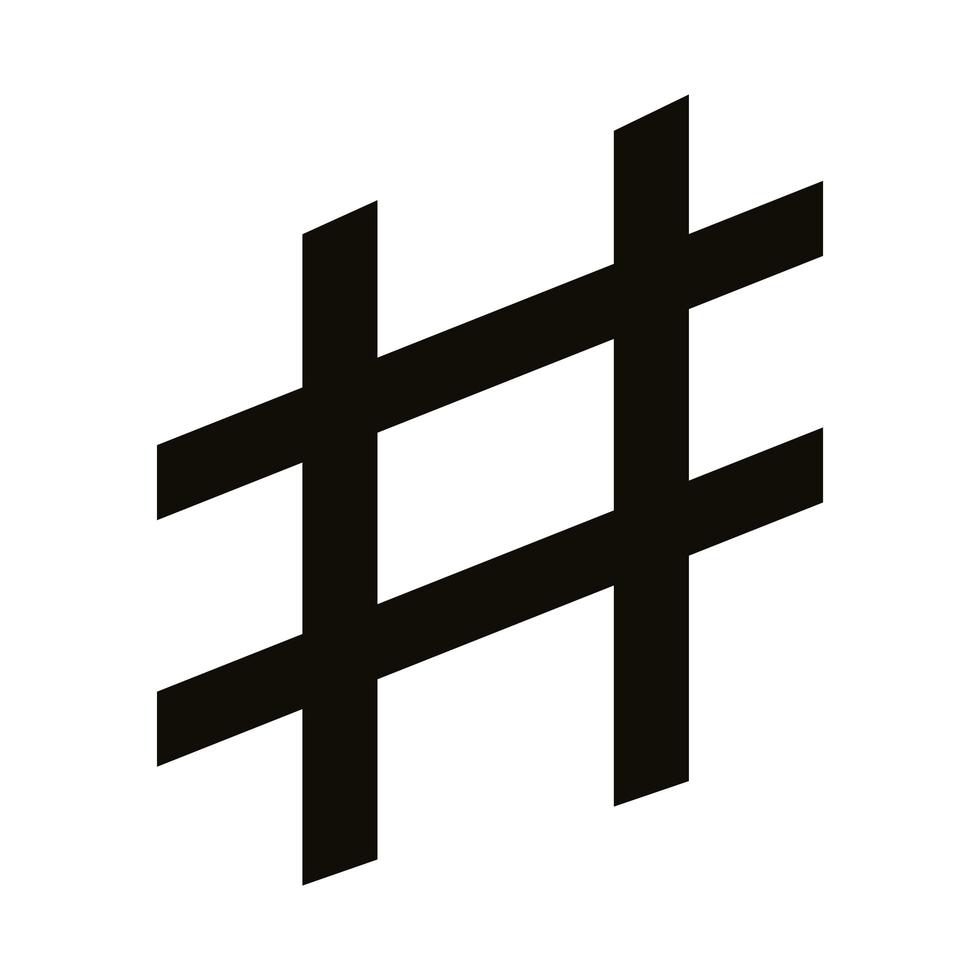 hashtag symbool silhouet stijlicoon vector