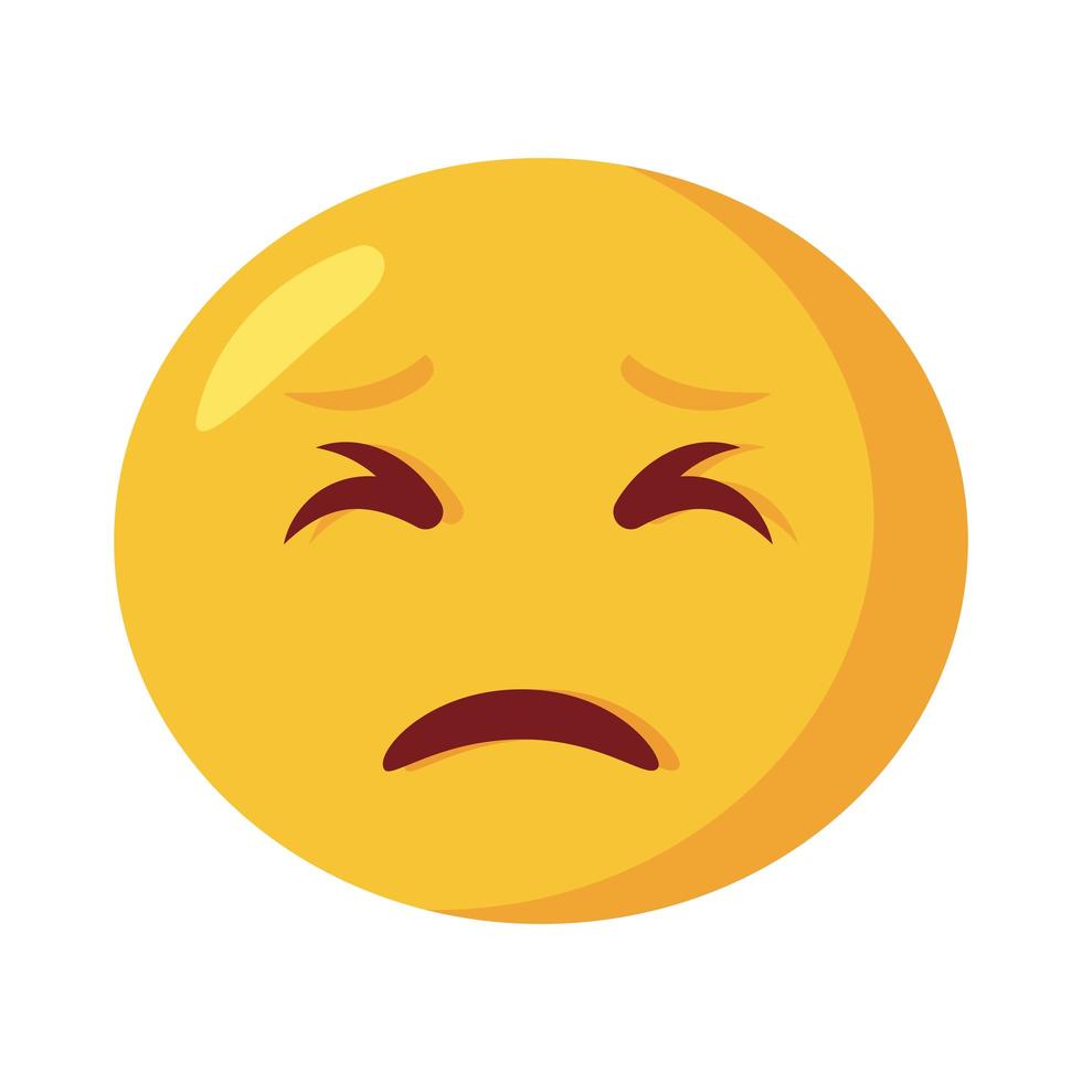 triest emoji gezicht klassiek plat stijlicoon vector