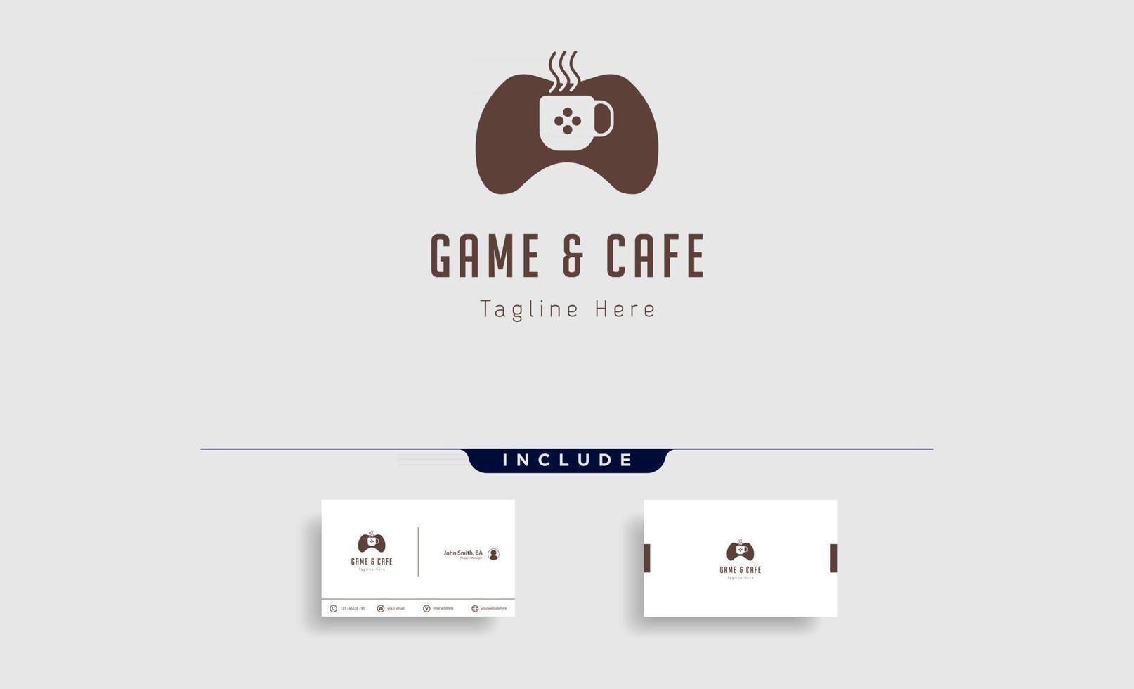 spel café logo ontwerp concept vector illustratie pictogram element vector