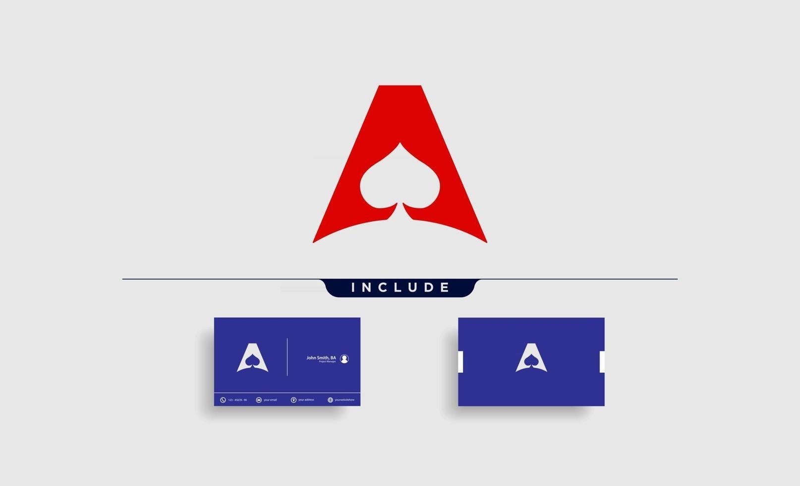 letter een poker logo ontwerp sjabloon vector illustratie pictogram element vector
