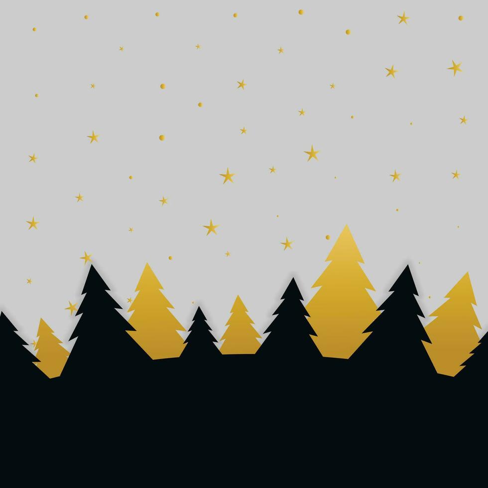 Kerstmis zwart achtergrond bekleed gouden sneeuwvlokken, gemakkelijk vakantie kaart, vrolijk Kerstmis vector