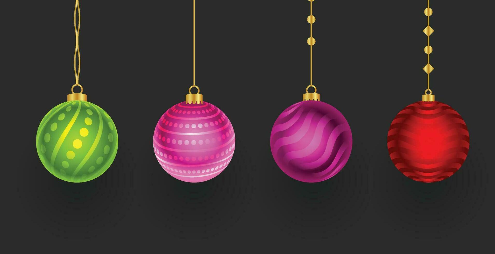 trouwen Kerstmis en gelukkig nieuw jaar Kerstmis decoraties bal hangende Aan lint, goud schitteren confetti. realistisch 3d ontwerp. vector illustratie