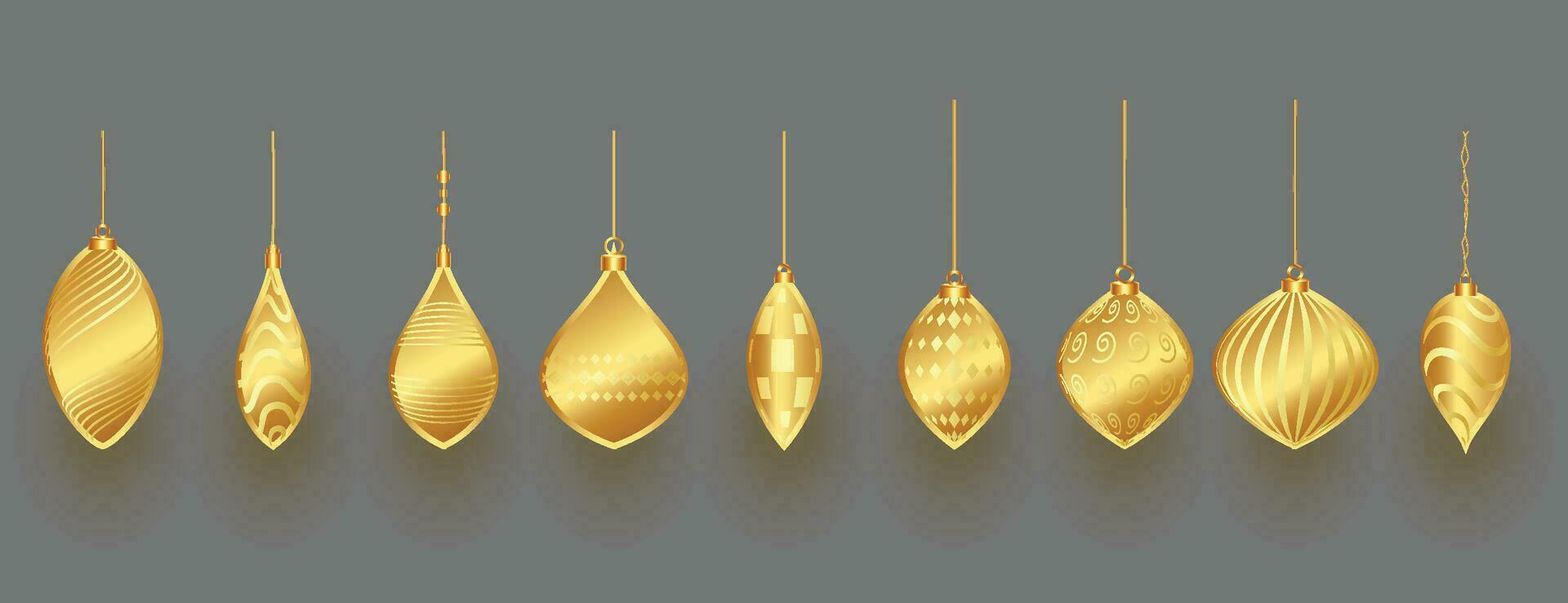 kleurrijk glimmend gloeiend Kerstmis ballen. Kerstmis glas bal. vakantie decoratie sjabloon. vector illustratie.