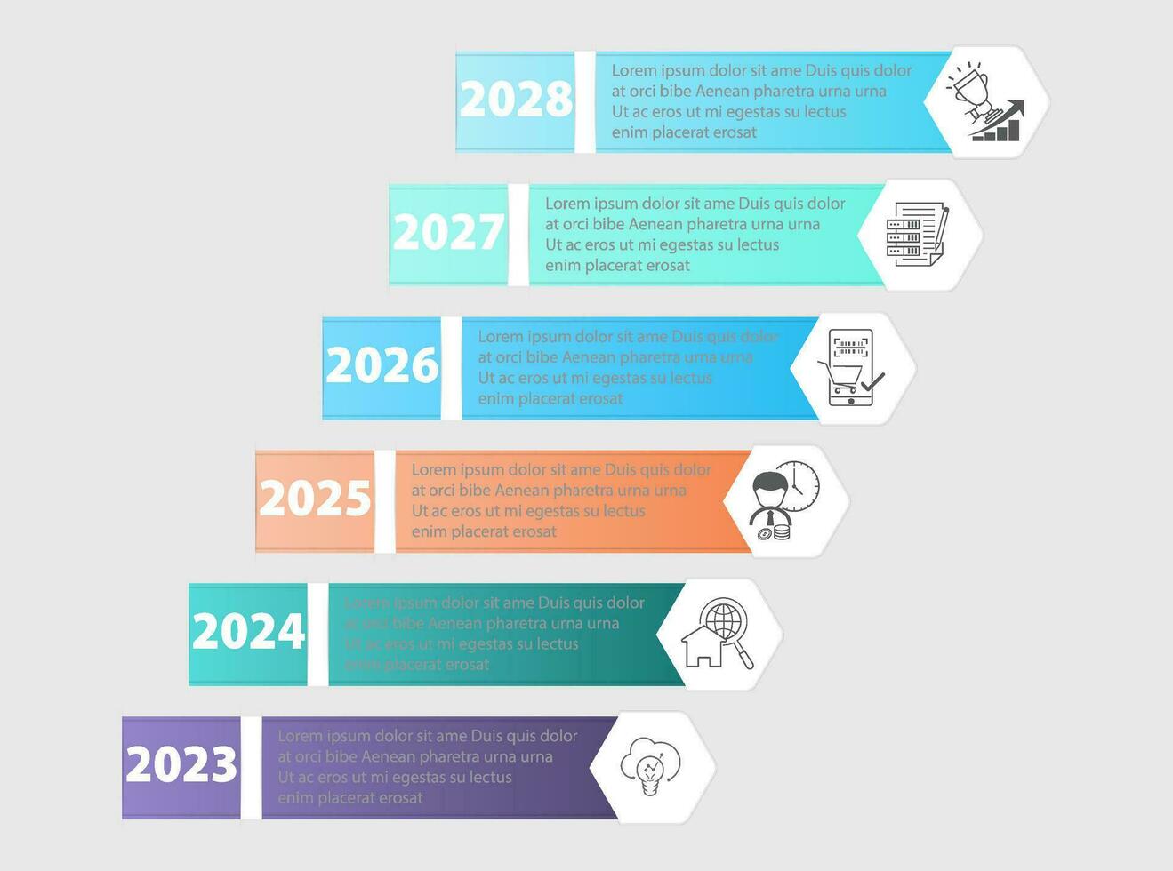 modern tijdlijn infographic sjabloon met 6 opties voor bedrijf grafiek vector