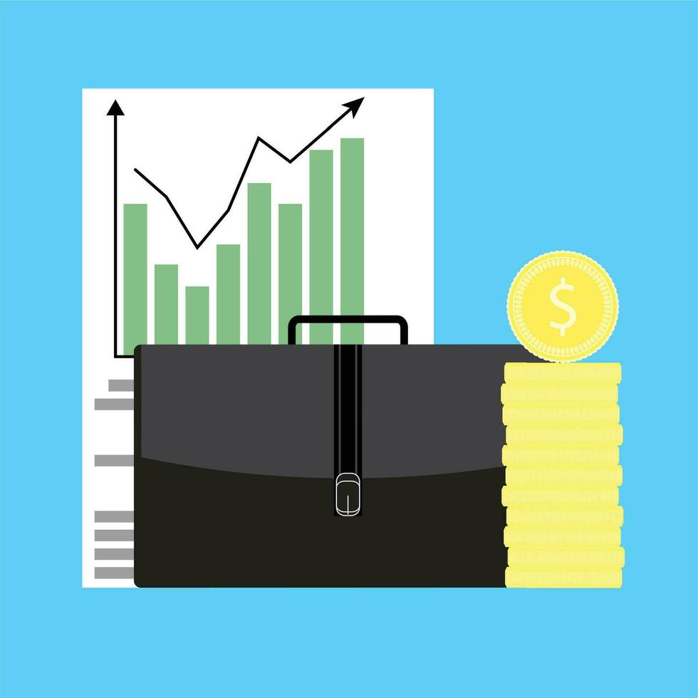 groei van bedrijf hoofdstad. financiën investering hoofdstad, vector onderneming hoofdstad en verhogen hoofdstad tabel illustratie